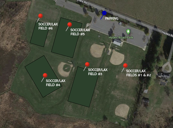 Hyde's Park - Field Map (during soccer/lax seasons)